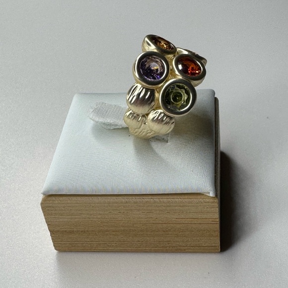 DOUBLE STRAND MULTIPLE COLOR CZ STONE BEZEL SET - Picture 5 of 6